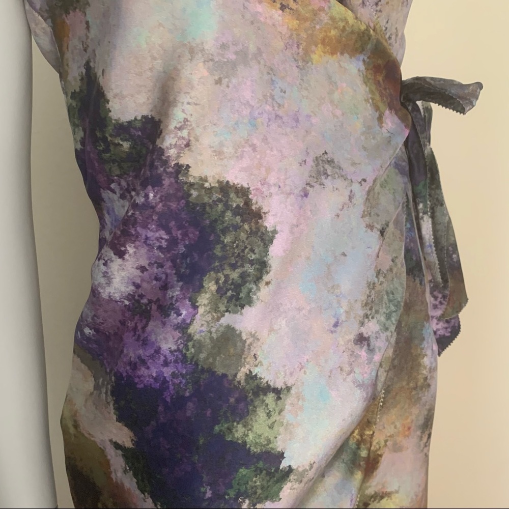 NWT SACHIN + BABI Silk Monet Ankasa Vickie Dress One Shoulder Wrap Pastel Size 4 - Picture 8 of 16